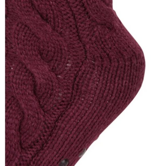 Burgundy Women's Slipper Socks - Picture 3 of 5